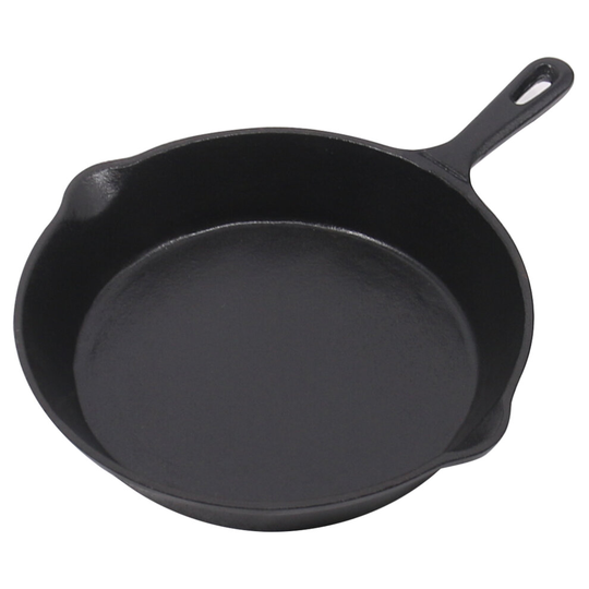 NRG Cast Iron Skillet Pan Enamel Frying Pan Grill Pan for Kitchen BBQ Hobs 10 Inch(25cm)