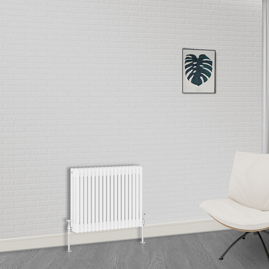 (600 x 830mm-3 Column) NRG Traditional White Bathroom Cast Iron Radiator