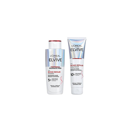 LâOreal Paris Elvive Bond Repair Routine Set for Damaged Hair, Shampoo 200ml and Conditioner 150ml, Deep Intensive Hair Repair Treatment,