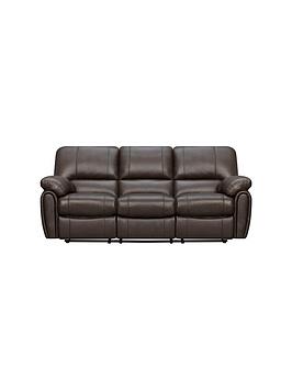 Leighton Leather 3 Seater Recliner Sofa - Brown