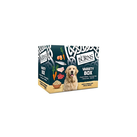 Burns Pet Natural Nutrition Adult & Senior Wet Dog Food Variety Box Chicken, Egg, Lamb & Fish 6 x 395gm