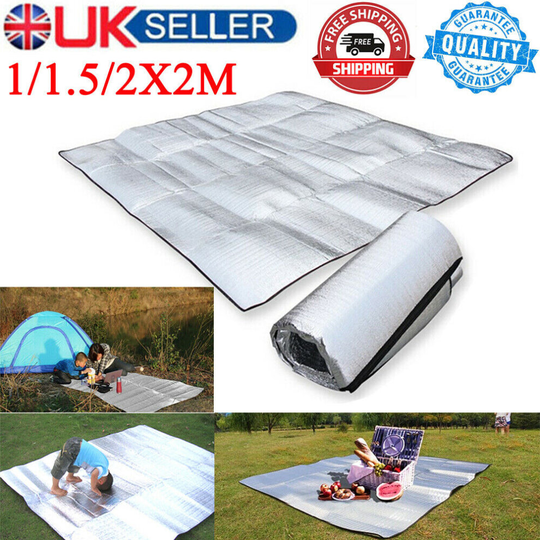 (2M*1.5M) 2X2M Waterproof Sleeping Mattress Pad Aluminum Foil Outdoor Camping Picnic Mat