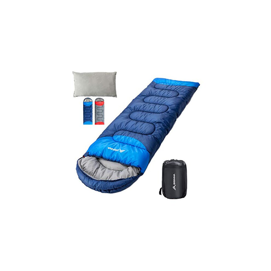 BISINNA Sleeping Bag with Pillow - 4 Season Lightweight Waterproof Warm Sleeping Bag with a compression sack for Adults, Kids, Women, Men's Outdo