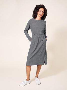 White Stuff Evie Striped Jersey Dress - Navy