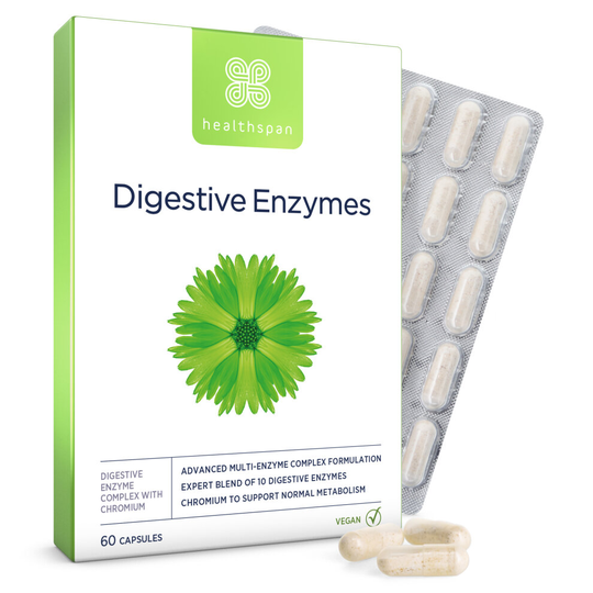 Healthspan Digestive Enzymes,60 Capsules, Aids Digestion, Vegan
