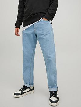 Jack & Jones Chris Relaxed Fit Jeans - Light Wash, Blue, Size 30, Inside Leg Short, Men