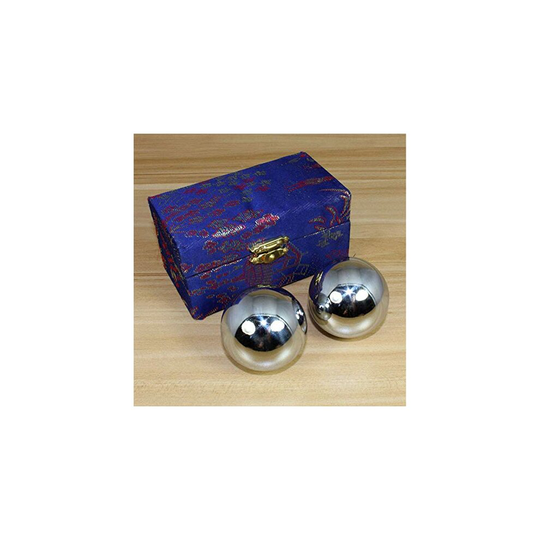 ZDYS Solid Baoding Balls with Chime Chinese Health Ball with Case Stress and Pain Relief Hand/Wrist Massage Therapy, Exercise, Strengthening