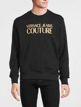 Versace Jeans Couture Thick Foil Logo Sweatshirt - Black