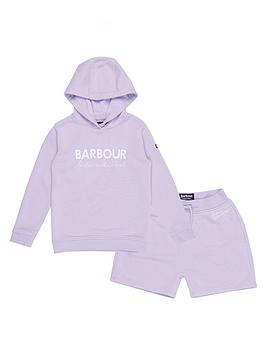 Barbour International Girls Rossin Short & Hoodie Tracksuit - Light Purple