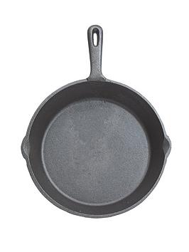 Kitchencraft 24 Cm Deluxe Cast Iron Round Plain Grill Pan
