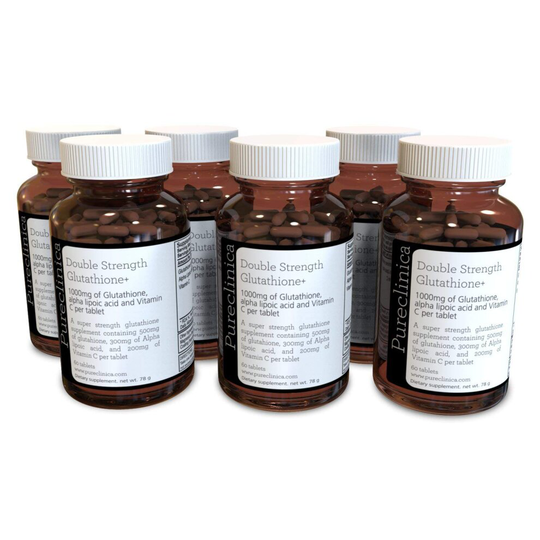 Glutathione 1000mg x 360 Tablets(6 bottles of 60) With 500mg Glutathione, 300mg ALA, and 200mg Vitamin C per tablet