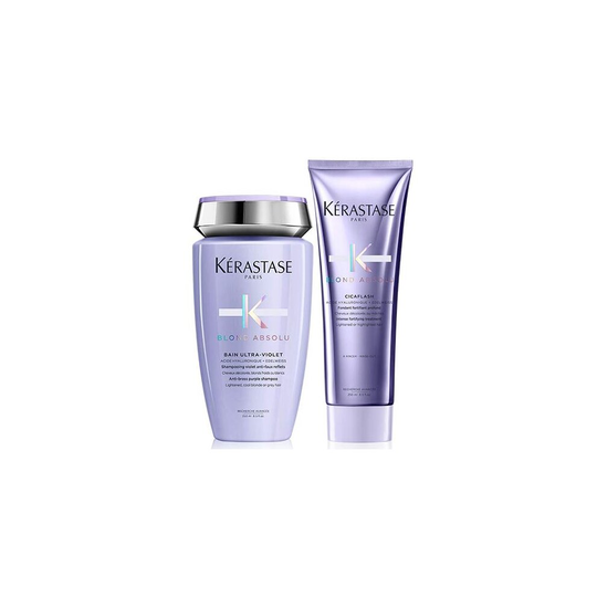 Kérastase Blond Absolu Bain Ultra-Violet 250ml & Blond Absolu Cicaflash Conditioner 250ml Duo