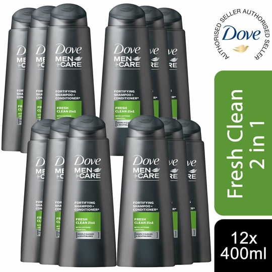 12x 400ml Dove Men+Care Fresh Clean Shampoo