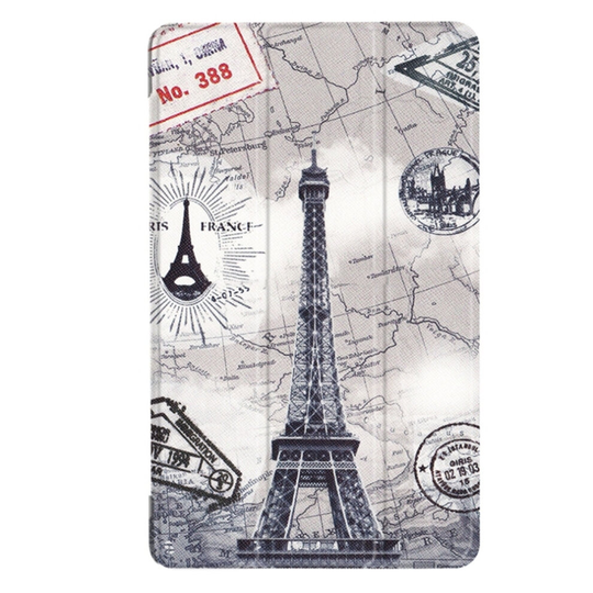 For kindle Fire HD10 2017 Tower Pattern Horizontal Deformation Flip Leather Case with Three-folding Holder & Sleep / Wake-up