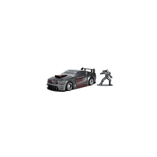 Jada JA33082 1:32 HWR-Ford Mustang with War Machine Figure Iron Man Collectible Miniature Car, Grey, One Size