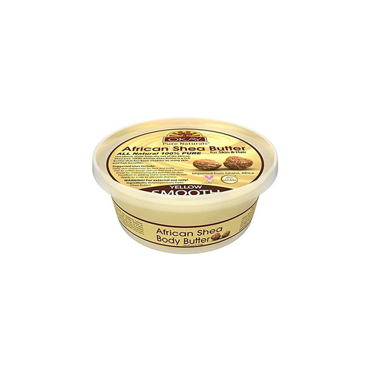 Okay Shea Butter Yellow Smooth All Natural, 100% Pure Unrefined Daily Skin Moisturizer For Face&Body Softens Tough Skin Moisturizes Dry Skin Adds Shin