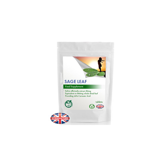 100 Tablets x Sage Leaf 800mg | Menopause Hot Flushes (V) UK