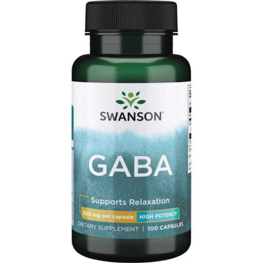 Swanson Premium GABA - HIGH POTENCY 500 MG 100 CAPS