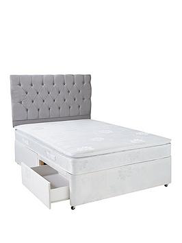 Airsprung New Astbury Pillow Top Divan With Storage Options - White (Headboard Not Included)