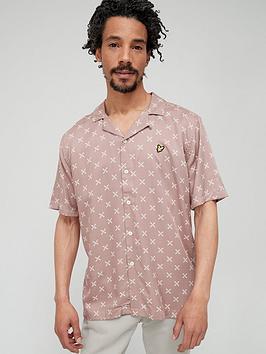 Lyle & Scott Shuttle Print Reverse Collar Shirt - Pink