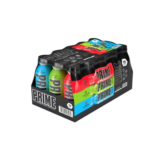 Prime Hydration Drink Variety Pack of 15 Tropical Punch, Lemon Lime, Blue Raspberry