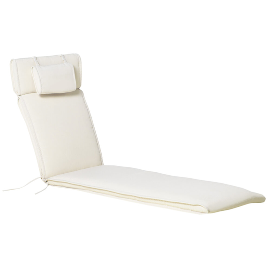 Outsunny Garden Sun Lounger Chair Cushion Reclining Relaxer Indoor Outdoor