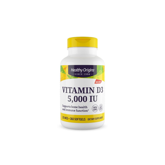 Healthy Origins Vitamin D3 5000 IU 360 Softgels