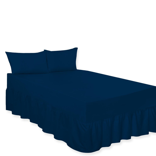 (Polycotton Pair of Pillowcas Royal Blue) Premium Percale Polycotton Plain Fitted Valance Sheets. Colourful Bedding Ideal for Bed Room Home Décor Shee