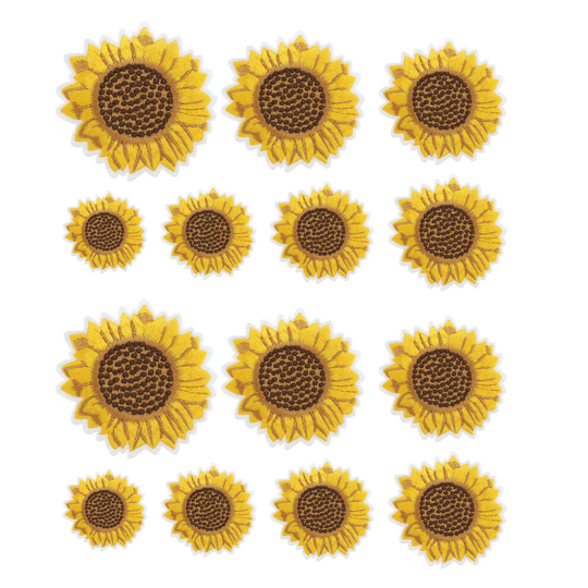 14PCS Sunflower Patches Embroidered Sewing Iron-on Applique Badge for Clothing