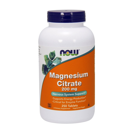 NOW Foods Magnesium Citrate, 200mg - 250 tablets