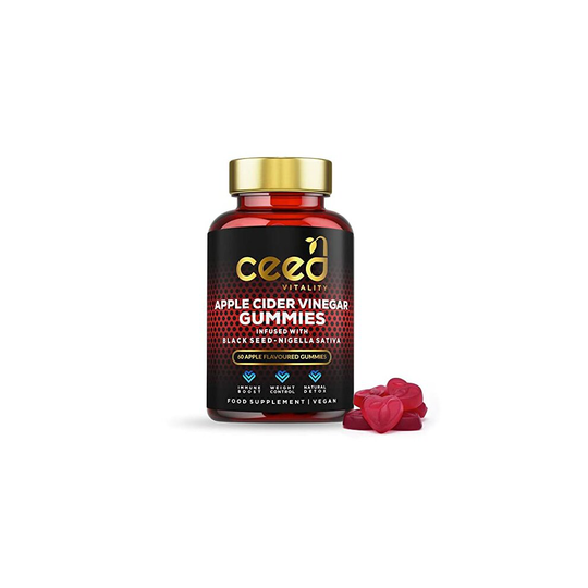 Apple Cider Vinegar Gummies with The Mother CEED Vitality Enhanced with Black Seed and Vitamin B12 Vegan 1000mg Weight Loss Immunity Digestion Apple