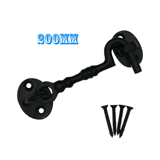 200MM Cabin Hook Eye Door Hold Back Open Classic Cast Iron Gate Holder