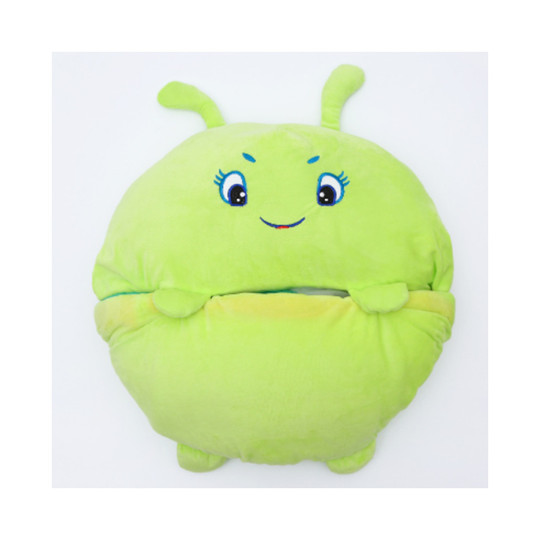 (Caterpillar, 135*50cm) Happy Nappers Kids Cartoon Sleepsacks Plush Doll Pillow Animal Sleep Sack
