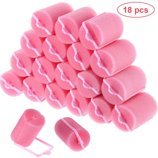 18 Pieces Sponge Hair Rollers 40 mm Soft Foam Hair Styling Curlers Large Size Hairdressing Curlers for Women and Kids (40 mm)