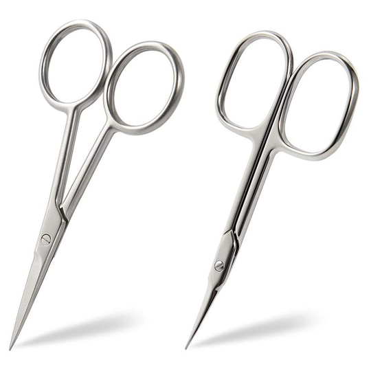 BEZOX 2pcs Scissors Set - Sharp Nail Scissors, Cuticle Scissor, Eyebrow Grooming Scissors, Cuticle Cutters, Beard Trimming Scissors, Hair Cutting Scis