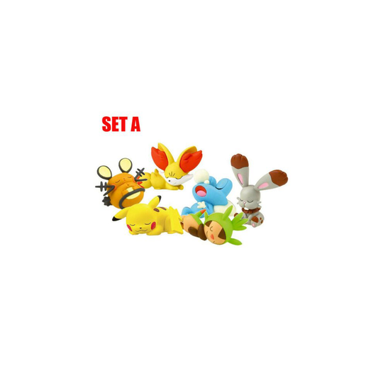 (A) Pokemon Bulbasaur Squirtle Pikachu Sleeping Desk Figure Toys Car Decoration