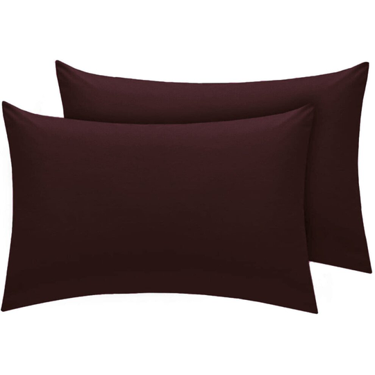 (Pillow Pair, Chocolate) Deep fitted Sheet 25cm BedSheets 100% PolyCotton