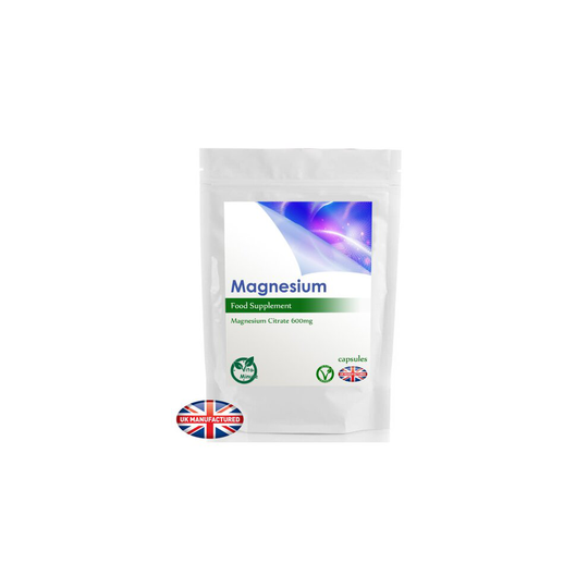 Magnesium Citrate 600mg (60 Capsules) Restless Legs Syndrome, UK (V)