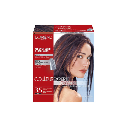L'Oreal Paris Couleur Experte Hair Color + Hair Highlights, Dark Mahogany Brown - Chocolate Mousse, 1 kit