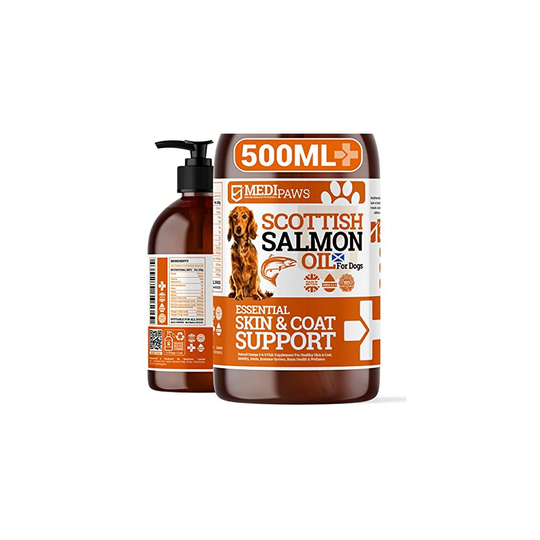 MediPaws Dog Supplement | Scottish Salmon Oil For Dogs 500ml | Supports Dog Skin And Coat, Dog Itchy Skin & A Moulting Dog | Omega 3 Fish Oil |