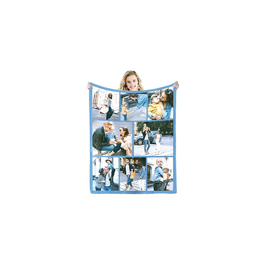 Anlewo Personalised Blanket,Custom Blanket with Words Picture Collage Customized Blankets, Birthday Souvenir Gifts Personalized Throw Blanket , 31'' X