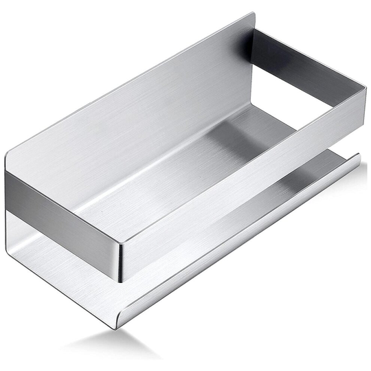 (Silver) Bathroom Shelf Adhesive Shower Organizer Stainless Steel Shower Caddy Shampoo Holder