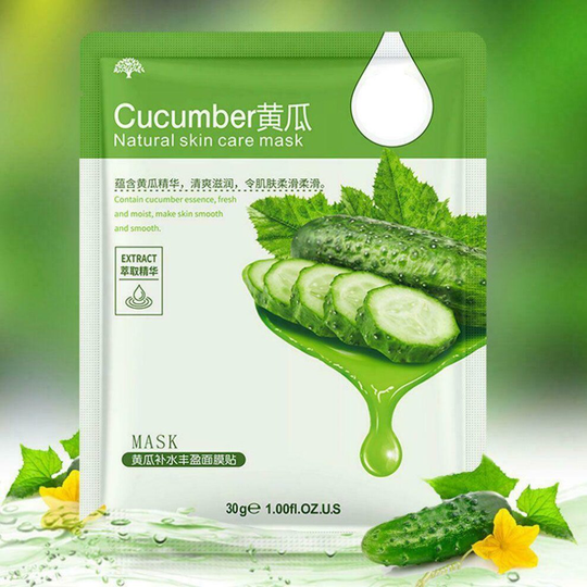 Natural Moisturising Hydrating Cucumber Face Mask UK Fast Post 2 Pack