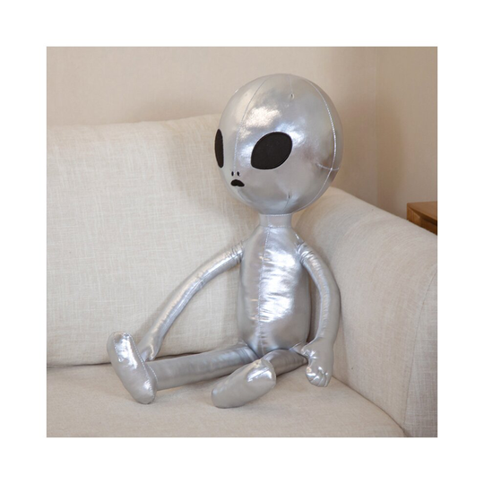 (Silver) Pu Toy Alien Silver Gold Hug Doll Soft Sleeping Pillow Home Decor Kid Gift 65cm