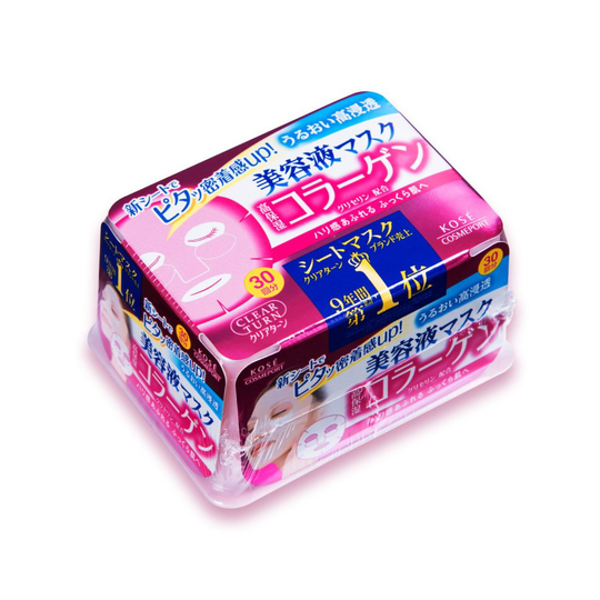 Kose Clear Turn Essence Facial Mask with Collagen - 30 masks (japan import)