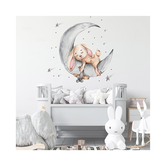 (sleeping bunny) Teddy Bear Wall Stickers Room Decoration Wall Decals Room Interior