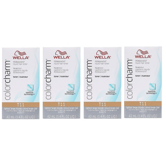 (T11 (x4)) Wella Colour Charm Permanent Liquid Hair Toner - 42ml