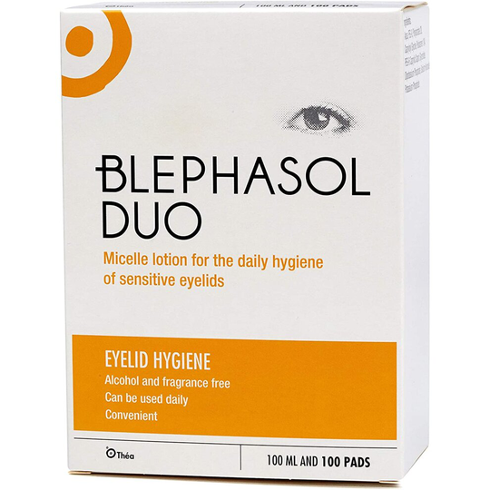 Blephasol Duo: 100ml x 1 Blephasol & 100 cotton pads: Blepharitis