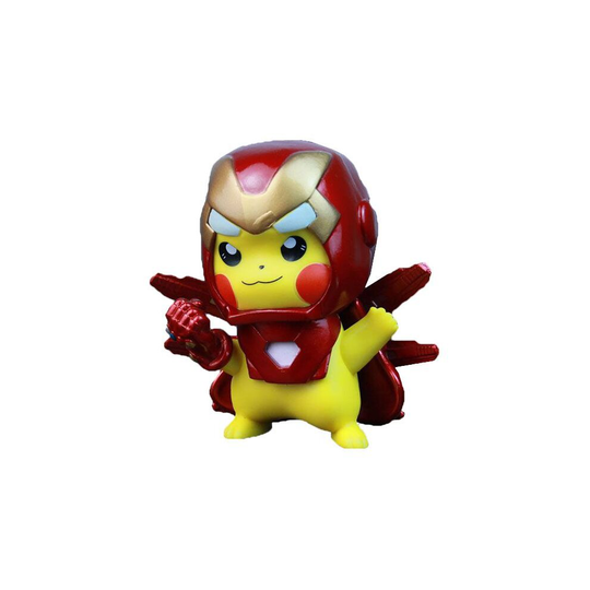(Iron Man) Marvel Cartoon Pokemon Dragon Pikachu Avenger Humanoid Model Doll Toy Action