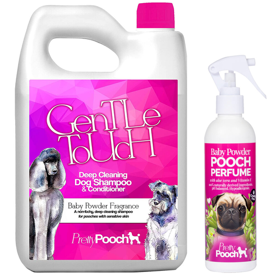 Pretty Pooch Baby Powder Dog Shampoo 2L & Dog Perfume Spray 250ml